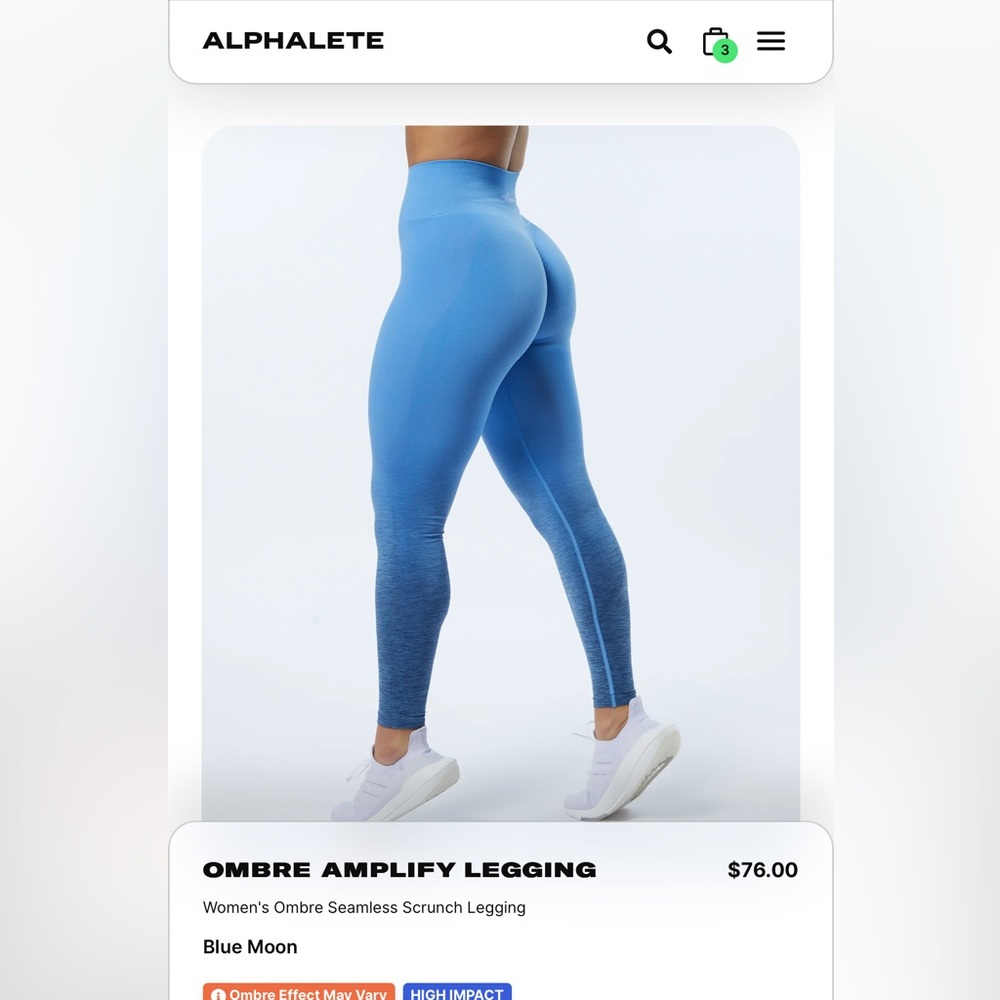 Limited edition Alphalete leggings size medium, worn once for photoshoot